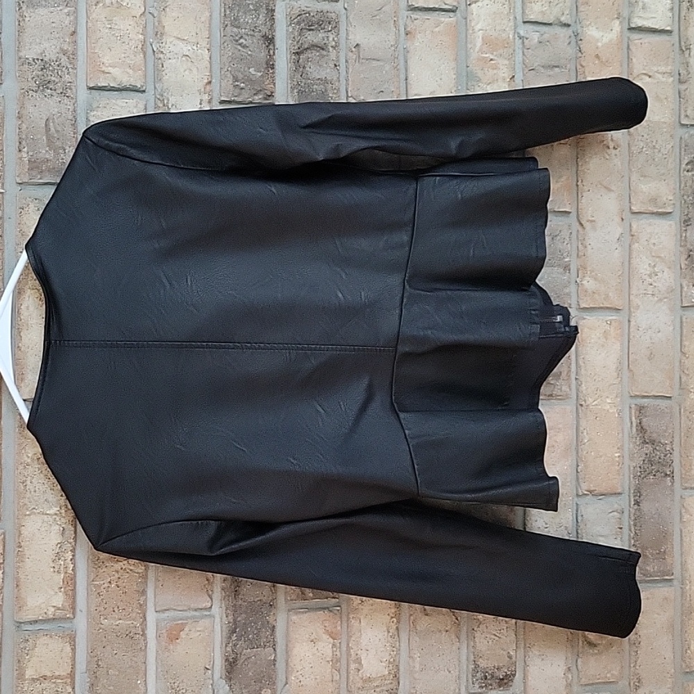 Venti6 Faux Leather Peplum Jacket Size Small - Picture 5 of 6